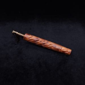 This image portrays Segmented Helix XL Thuya Burl-Dynavap Stem + Matching M.P. - New! by Dovetail Woodwork.