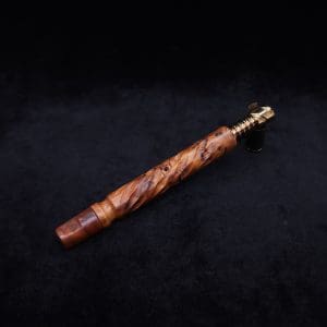 This image portrays Segmented Helix XL-Dynavap Stem (Attenuated) + Book-Matched Flat Side M.P. - New! by Dovetail Woodwork.