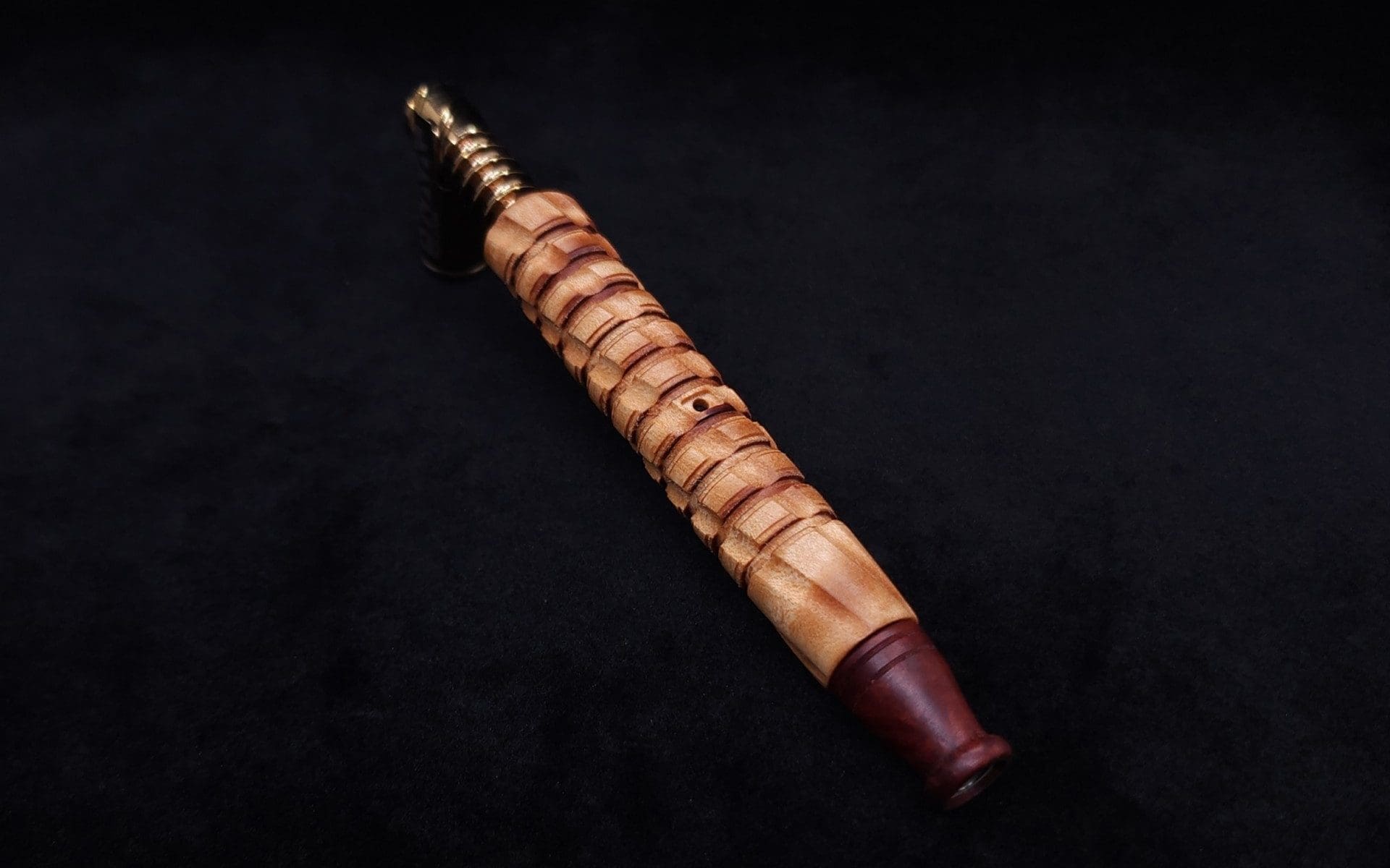 This image portrays Mech Spiraled XL-Dynavap Stem + Matched M.P. - New! by Dovetail Woodwork.