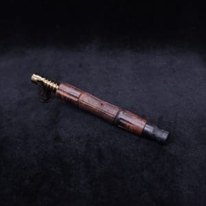 This image portrays The King's Stem XL Burl Wood Dynavap Midsection + Matched Ebony M.P. - NEW DESIGN ☘ by Dovetail Woodwork.