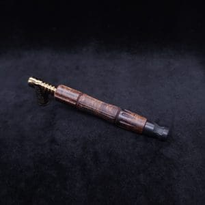 This image portrays The King's Stem XL Burl Wood Dynavap Midsection + Matched Ebony M.P. - NEW DESIGN ☘ by Dovetail Woodwork.