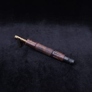 This image portrays The King's Stem XL Burl Wood Dynavap Midsection + Matched Ebony M.P. - NEW DESIGN ☘ by Dovetail Woodwork.