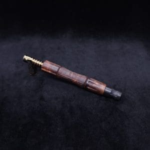 This image portrays The King's Stem XL Burl Wood Dynavap Midsection + Matched Ebony M.P. - NEW DESIGN ☘ by Dovetail Woodwork.