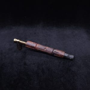 This image portrays The King's Stem XL Burl Wood Dynavap Midsection + Matched Ebony M.P. - NEW DESIGN ☘ by Dovetail Woodwork.