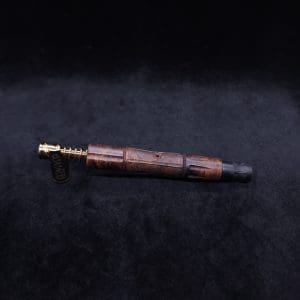 This image portrays The King's Stem XL Burl Wood Dynavap Midsection + Matched Ebony M.P. - NEW DESIGN ☘ by Dovetail Woodwork.