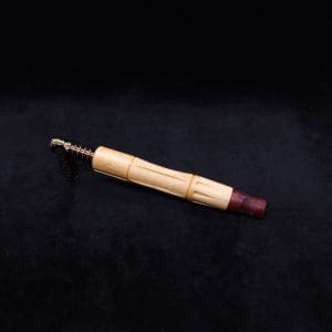 This image portrays The King's Stem XL Kingwood Dynavap Midsection + Matched Manzaniti Burl M.P. - NEW DESIGN ☘ by Dovetail Woodwork.