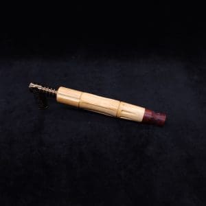 This image portrays The King's Stem XL Kingwood Dynavap Midsection + Matched Manzaniti Burl M.P. - NEW DESIGN ☘ by Dovetail Woodwork.