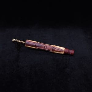 This image portrays The King's Stem XL Kingwood Dynavap Midsection + Matched Manzaniti Burl M.P. - NEW DESIGN ☘ by Dovetail Woodwork.