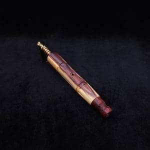 This image portrays The King's Stem XL Kingwood Dynavap Midsection + Matched Manzaniti Burl M.P. - NEW DESIGN ☘ by Dovetail Woodwork.