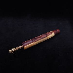 This image portrays The King's Stem XL Kingwood Dynavap Midsection + Matched Manzaniti Burl M.P. - NEW DESIGN ☘ by Dovetail Woodwork.