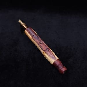 This image portrays The King's Stem XL Kingwood Dynavap Midsection + Matched Manzaniti Burl M.P. - NEW DESIGN ☘ by Dovetail Woodwork.