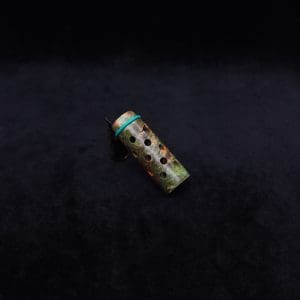 This image portrays Anvil Vestratto Heat Shield Upgrade/Green-Orange Maple Burl by Dovetail Woodwork.