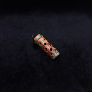This image portrays Anvil Vestratto Heat Shield Upgrade/Green-Orange Maple Burl by Dovetail Woodwork.