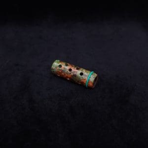 This image portrays Anvil Vestratto Heat Shield Upgrade/Green-Orange Maple Burl by Dovetail Woodwork.