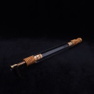 This image portrays Dynavap 3XL Boro-Glass/Olivewood Burl Specialty Stem Setup-NEW! by Dovetail Woodwork.