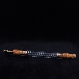 This image portrays Dynavap 3XL Boro-Glass/Olivewood Burl Specialty Stem Setup-NEW! by Dovetail Woodwork.