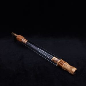 This image portrays Dynavap 3XL Boro-Glass/Olivewood Burl Specialty Stem Setup-NEW! by Dovetail Woodwork.