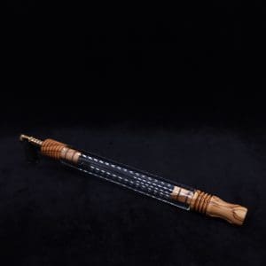 This image portrays Dynavap 3XL Boro-Glass/Olivewood Burl Specialty Stem Setup-NEW! by Dovetail Woodwork.