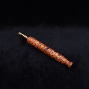 This image portrays Viper XL Stem Dynavap Midsection + Book-Matched M.P. - Exhibition Grade Amboyna Burl ☘ by Dovetail Woodwork.
