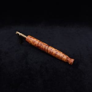This image portrays Viper XL Stem Dynavap Midsection + Book-Matched M.P. - Exhibition Grade Amboyna Burl ☘ by Dovetail Woodwork.