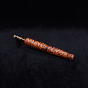 This image portrays Viper XL Stem Dynavap Midsection + Book-Matched M.P. - Exhibition Grade Amboyna Burl ☘ by Dovetail Woodwork.