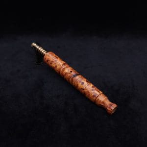 This image portrays Viper XL Stem Dynavap Midsection + Book-Matched M.P. - Exhibition Grade Amboyna Burl ☘ by Dovetail Woodwork.