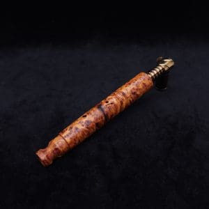 This image portrays Viper XL Stem Dynavap Midsection + Book-Matched M.P. - Exhibition Grade Amboyna Burl ☘ by Dovetail Woodwork.