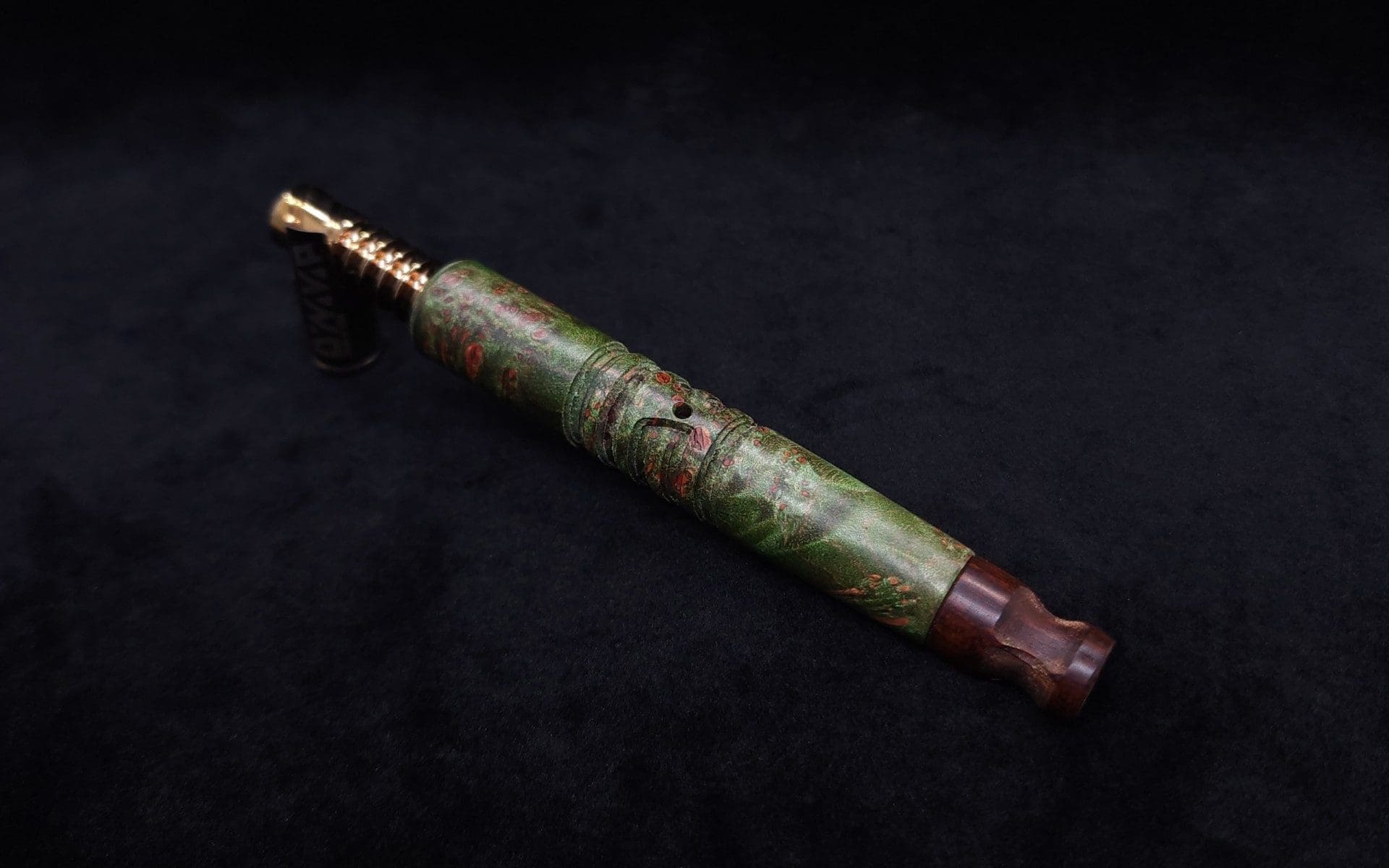 This image portrays Viper XL Stem Dynavap Midsection + Matched Snakewood M.P. - NEW DESIGN ☘ by Dovetail Woodwork.
