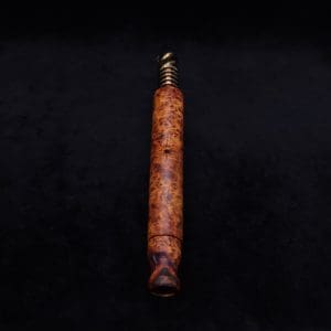 This image portrays Blunt XL Dynavap Burl Stem + Book-Matched M.P. - Exhibition Grade Amboyna Burl ☘ by Dovetail Woodwork.