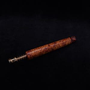 This image portrays Blunt XL Dynavap Burl Stem + Book-Matched M.P. - Exhibition Grade Amboyna Burl ☘ by Dovetail Woodwork.