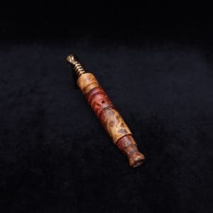 This image portrays Viper (Standard) Stem Dynavap Midsection + Book-Matched M.P. - Exhibition Grade Amboyna Burl ☘ by Dovetail Woodwork.