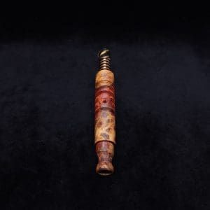 This image portrays Viper (Standard) Stem Dynavap Midsection + Book-Matched M.P. - Exhibition Grade Amboyna Burl ☘ by Dovetail Woodwork.