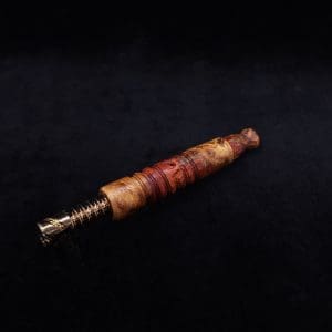 This image portrays Viper (Standard) Stem Dynavap Midsection + Book-Matched M.P. - Exhibition Grade Amboyna Burl ☘ by Dovetail Woodwork.