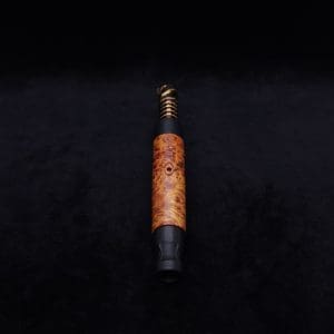 This image portrays Blunt (Standard) Dynavap Burl Stem + Ebony Matched M.P. - Exhibition Grade Amboyna Burl ☘ by Dovetail Woodwork.