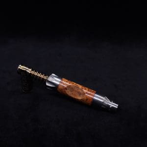 This image portrays Vong[i] Burl Wood Sleeve-Exhibition Grade Amboyna Burl Wood by Dovetail Woodwork.