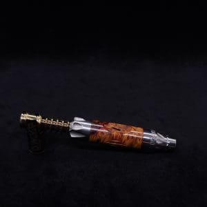 This image portrays Vong[i] Burl Wood Sleeve-Exhibition Grade Amboyna Burl Wood by Dovetail Woodwork.