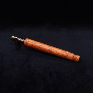This image portrays Blunt XL Dynavap Burl Stem + Book-Matched M.P. - Exhibition Grade Amboyna Burl ☘ by Dovetail Woodwork.