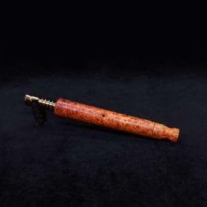 This image portrays Blunt XL Dynavap Burl Stem + Book-Matched M.P. - Exhibition Grade Amboyna Burl ☘ by Dovetail Woodwork.