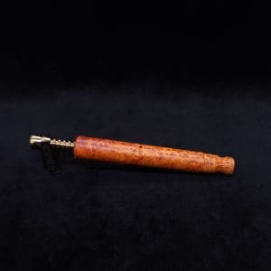 This image portrays Blunt XL Dynavap Burl Stem + Book-Matched M.P. - Exhibition Grade Amboyna Burl ☘ by Dovetail Woodwork.