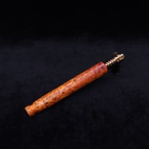 This image portrays Blunt XL Dynavap Burl Stem + Book-Matched M.P. - Exhibition Grade Amboyna Burl ☘ by Dovetail Woodwork.