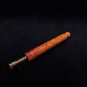 This image portrays Blunt XL Dynavap Burl Stem + Book-Matched M.P. - Exhibition Grade Amboyna Burl ☘ by Dovetail Woodwork.