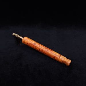 This image portrays Blunt XL Dynavap Burl Stem + Book-Matched M.P. - Exhibition Grade Amboyna Burl ☘ by Dovetail Woodwork.