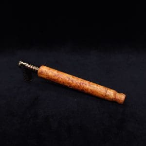 This image portrays Blunt XL Dynavap Burl Stem + Book-Matched M.P. - Exhibition Grade Amboyna Burl ☘ by Dovetail Woodwork.