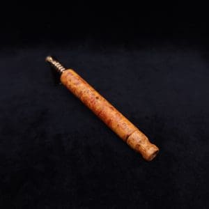 This image portrays Blunt XL Dynavap Burl Stem + Book-Matched M.P. - Exhibition Grade Amboyna Burl ☘ by Dovetail Woodwork.