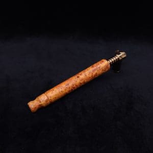This image portrays Blunt XL Dynavap Burl Stem + Book-Matched M.P. - Exhibition Grade Amboyna Burl ☘ by Dovetail Woodwork.