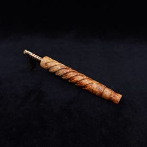 This image portrays The Helix Dynavap XL Burl Stem + Book-Matched Mouthpiece-NEW! ☘ by Dovetail Woodwork.