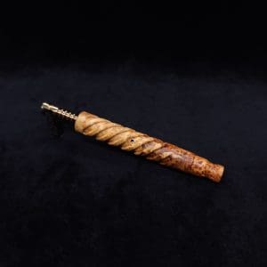 This image portrays The Helix Dynavap XL Burl Stem + Book-Matched Mouthpiece-NEW! ☘ by Dovetail Woodwork.