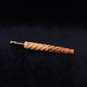 This image portrays The Helix Dynavap XL Burl Stem + Book-Matched Mouthpiece-NEW! ☘ by Dovetail Woodwork.