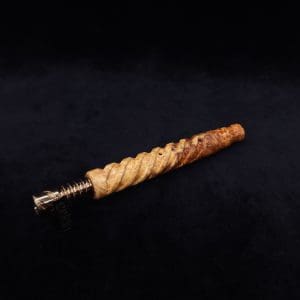 This image portrays The Helix Dynavap XL Burl Stem + Book-Matched Mouthpiece-NEW! ☘ by Dovetail Woodwork.
