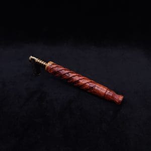This image portrays The Helix Dynavap XL Burl Stem + Book-Matched Mouthpiece-NEW! ☘ by Dovetail Woodwork.